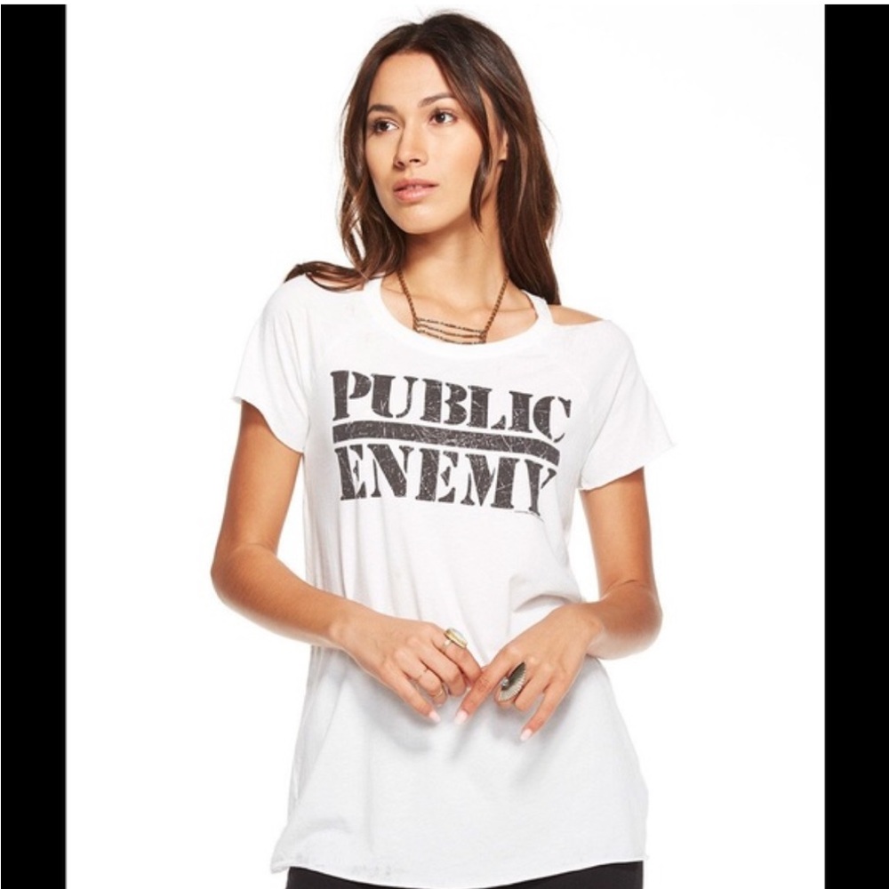 Chaser Public Enemy White Graphic Tee